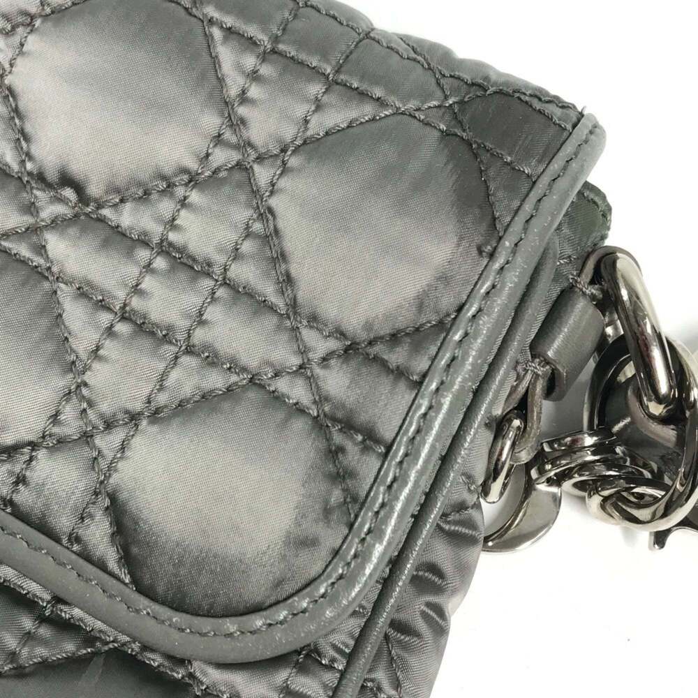 CHRISTIAN DIOR Gray Leather Pochette Shoulder Bag - Picture 7 of 14